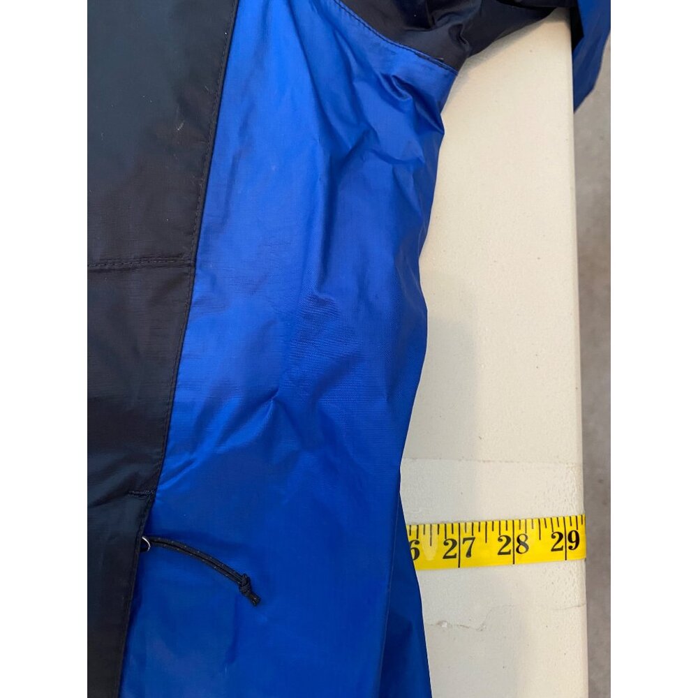 Eddie Bauer Mens Windbreaker Jacket Hood Blue & Black Water-Resistant 2XL - Picture 10 of 11
